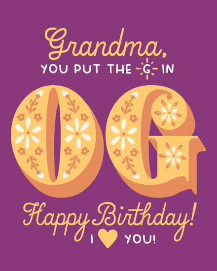 birthday og original cool grandma flower