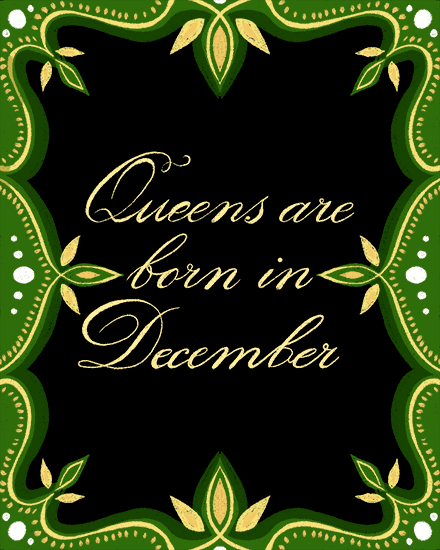 birthday only queens december pattern girly