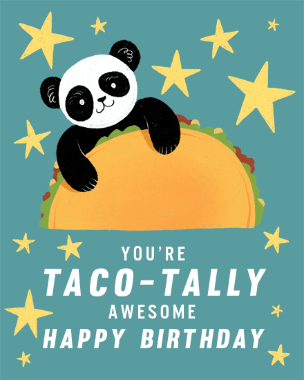 birthday panda tacos stars pun
