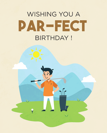 happy birthday card parfect birthday golf pun male man boy dad