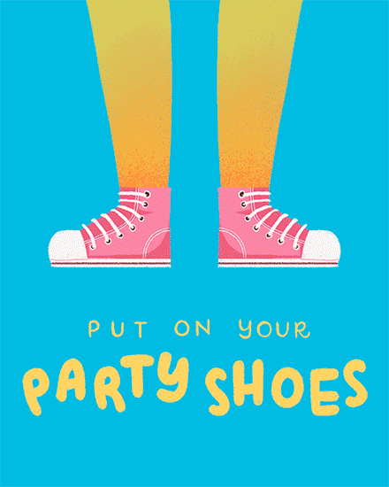 party shoes birthday card boots slippers leather