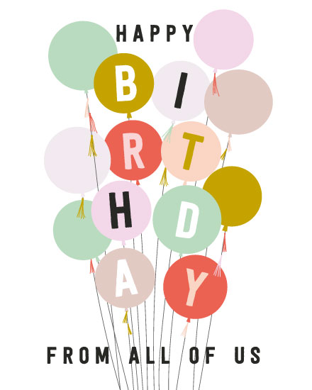 happy birthday card pastel birthday balloons corporate professional