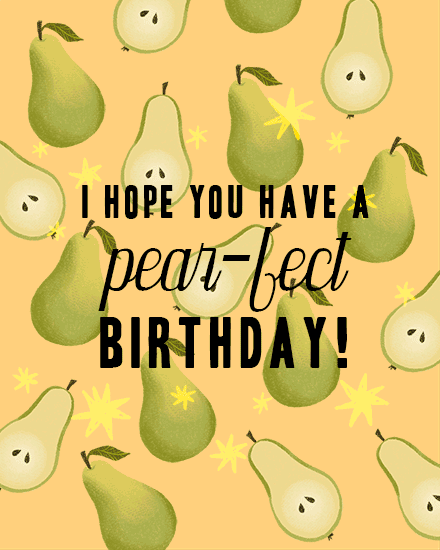 birthday pear stars fruit
