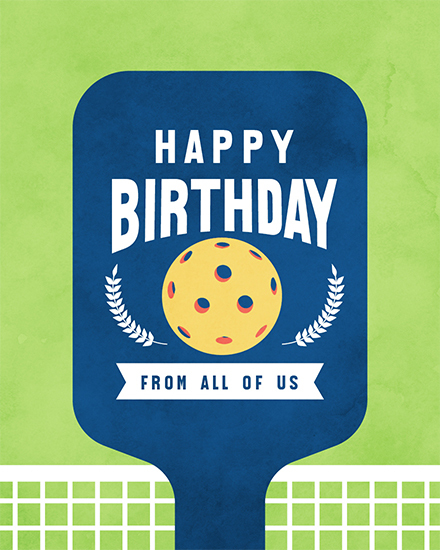 birthday pickleball racket net leaf