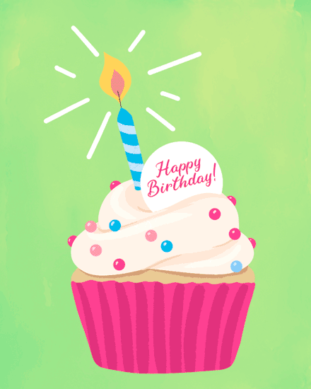 birthday pink cupcake birthday candle