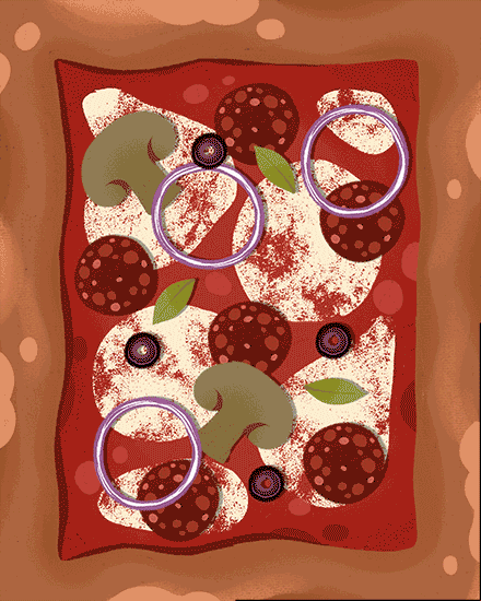 birthday pizza slice pepperoni  mushroom