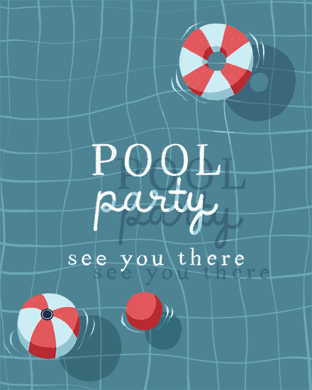 birthday pool party invitation float swim