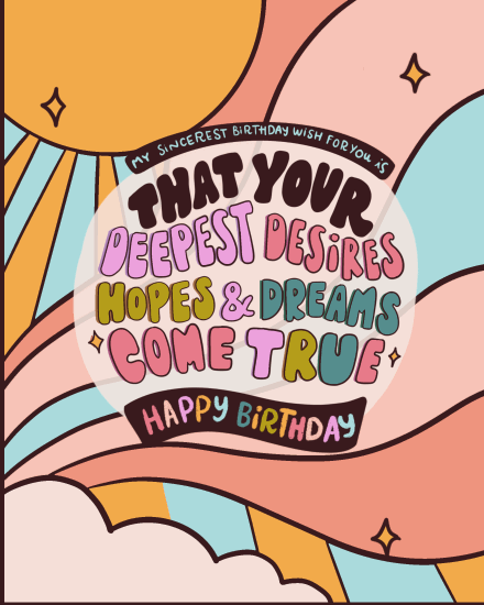 birthday card rainbow wishes animated