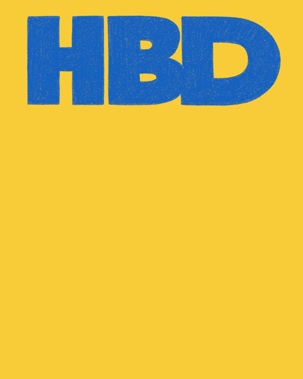 birthday retro letters hbd