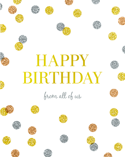 birthday round confetti metallic dots foil glitter
