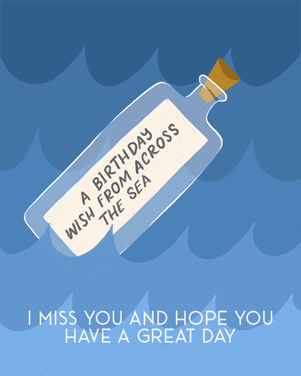 birthday sea bottle message waves