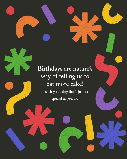 birthday shapes floating