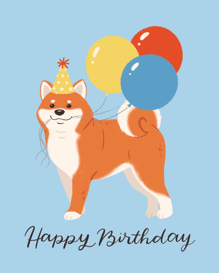 birthday shiba inu dog balloons canine hat