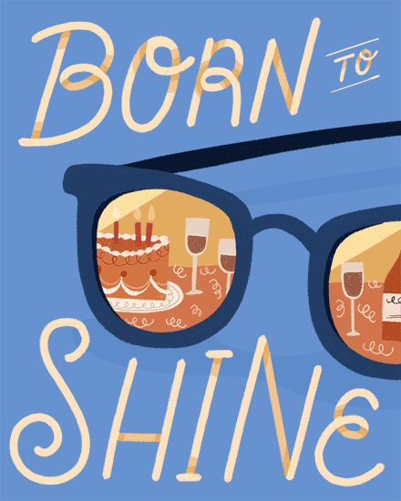 birthday shine sunglasses cake