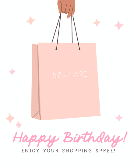 birthday shopping spree bags skincare shop star
