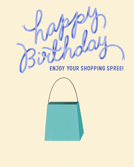 birthday shopping spree bags mall paper clothes accessories