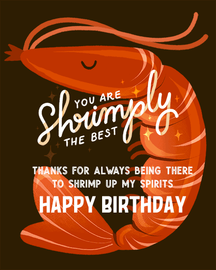 birthday shrimp pun prawn sparkle