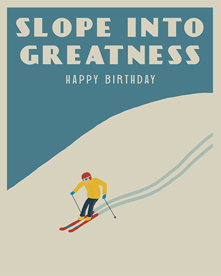 birthday skiing slope ski snow slide minimalist athlete