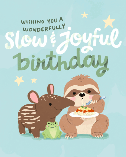 birthday sloth frog pasta tapir spaghetti 