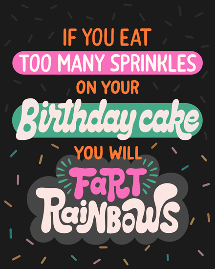 birthday sprinkles fart rainbows cake