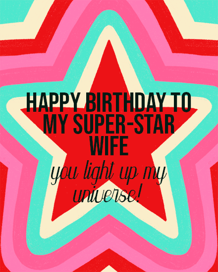birthday star galaxy retro wife