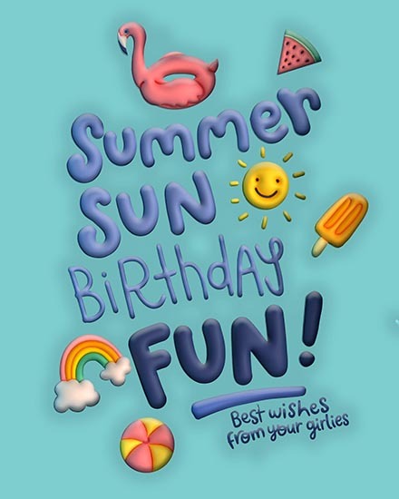 birthday girlies summer sun fun sunshine rainbow clare