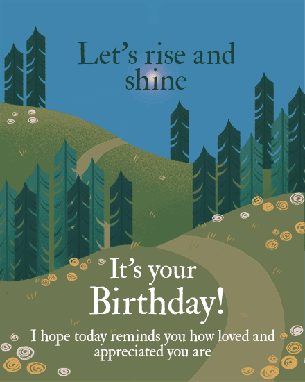 birthday sun trees path rise shine