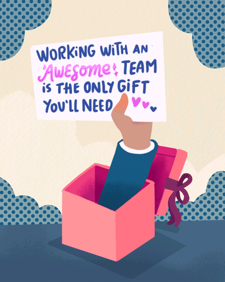 birthday card the only gift, cloud, pattern, coworker, boss, present colleague leader