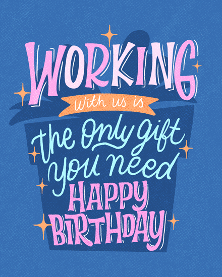 birthday card the only gift colleague coworker