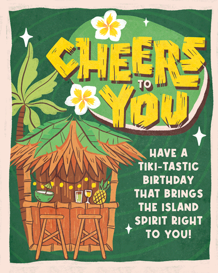 birthday tiki hut tropical island hawaiian