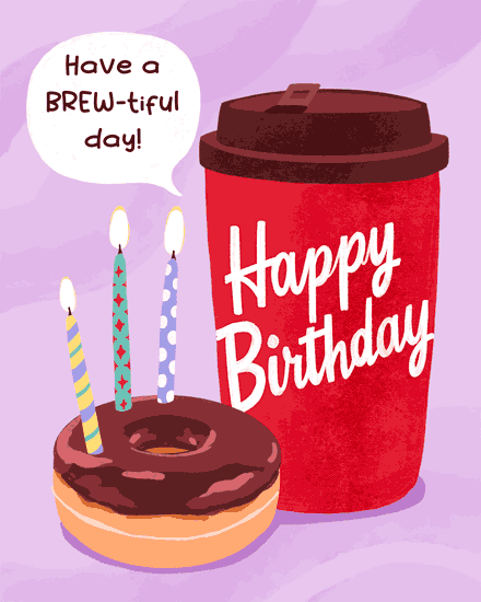 birthday tim hortons coffee donut candle brew