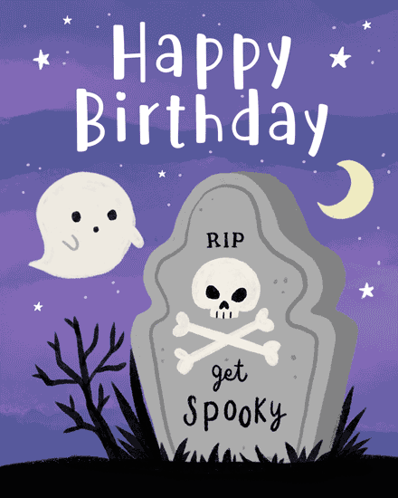 birthday tombstone ghost halloween gravestone