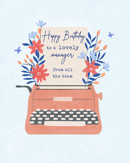 birthday typewriter flowers manager butterfly leader