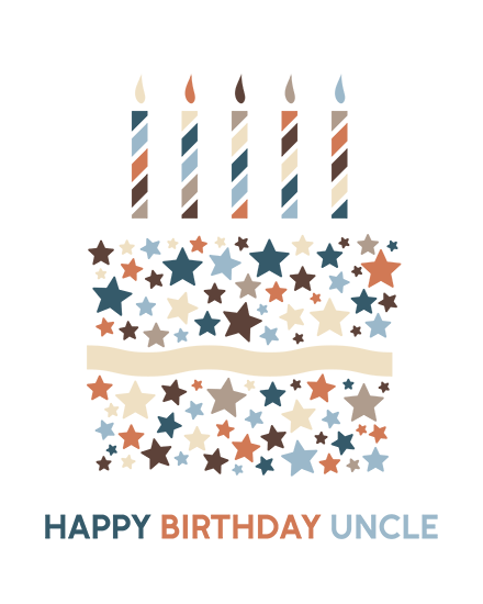 birthday uncle star cake candle