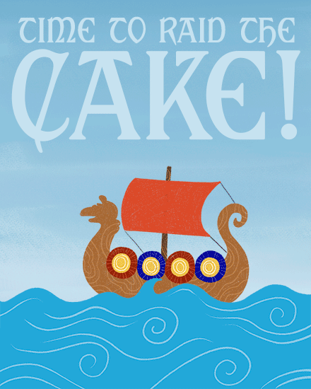 birthday viking boat cake sea ocean