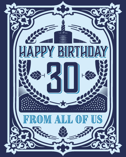 birthday card vintage 30 30s 30th retro corporate professional