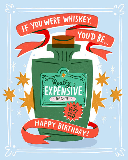 birthday whiskey expensive top shelf alcohol liquor booze ribbon