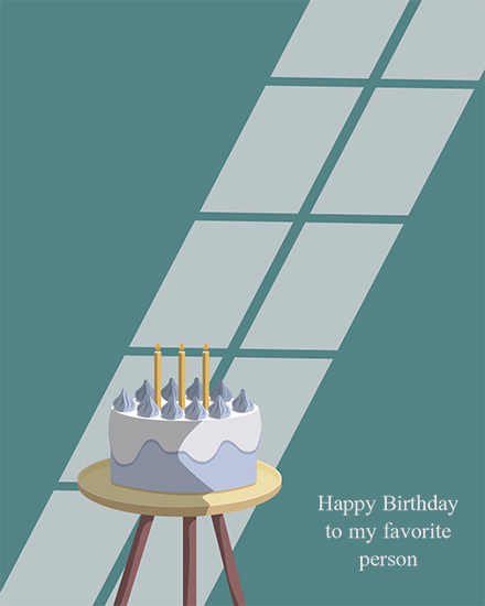 birthday window cake shadow