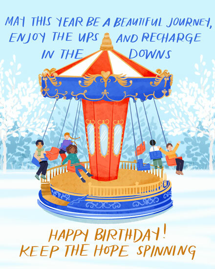 birthday winter carousel journey snow