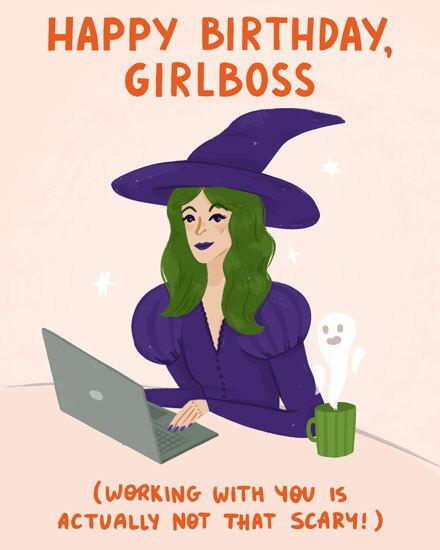 birthday witch not that scary laptop office ghost