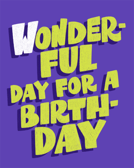 birthday wonderful day lettering
