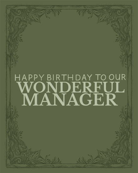 happy birthday card wonderful manager corporate professional leader