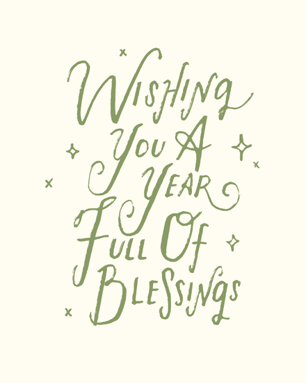 Sage green hand-lettered quote on cream background with small star accents