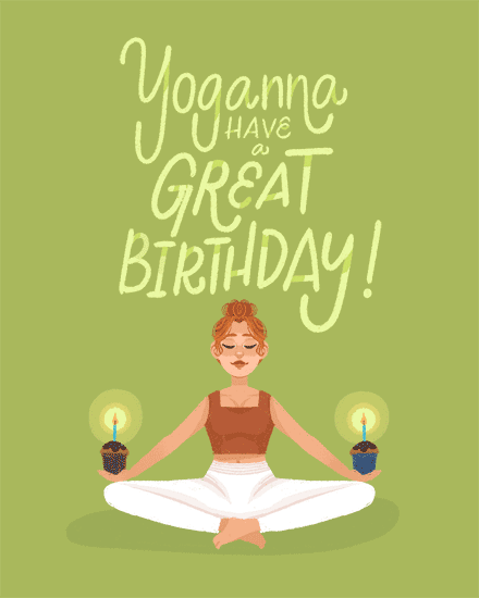 birthday yoga meditate pun