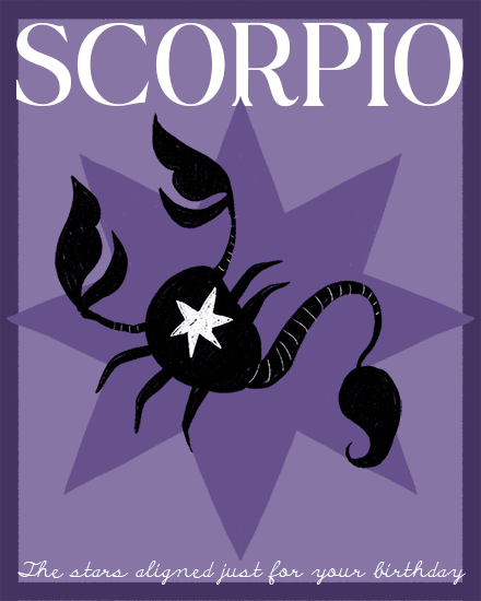 birthday zodiac scorpio star purple scorpion
