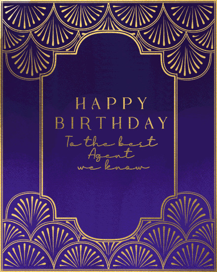 birthday by profession agent gold elegant shine glare pattern tech