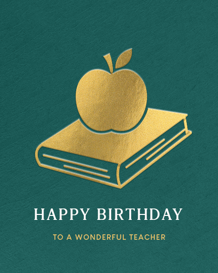 birthday by profession book apple teacher shine sparkle star gold foil