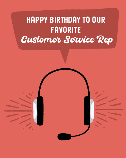 birthday by profession card customer service rep headphones