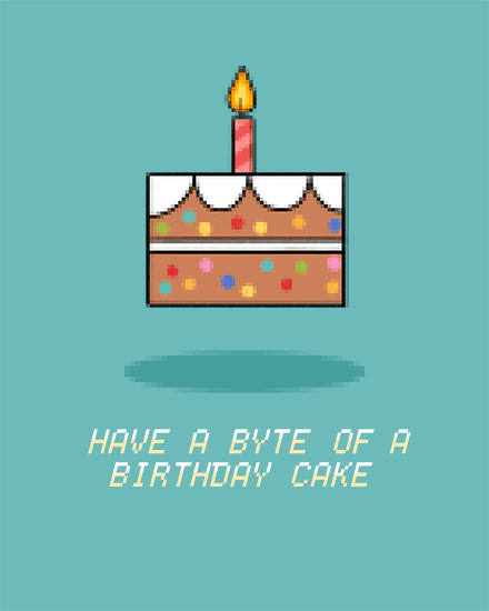 birthday by profession developer cake pixel byte