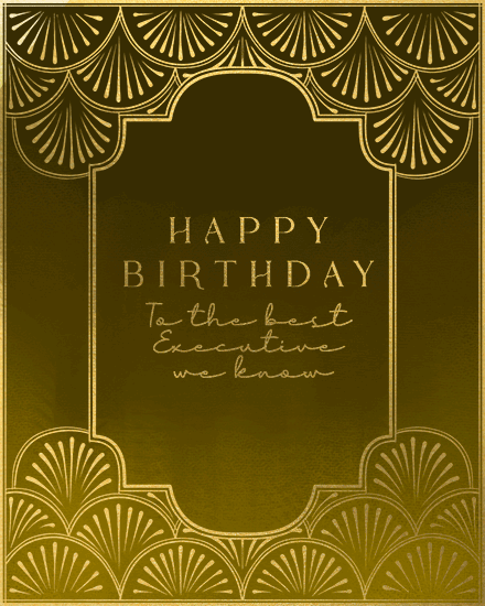 birthday by profession executive gold elegant pattern shine